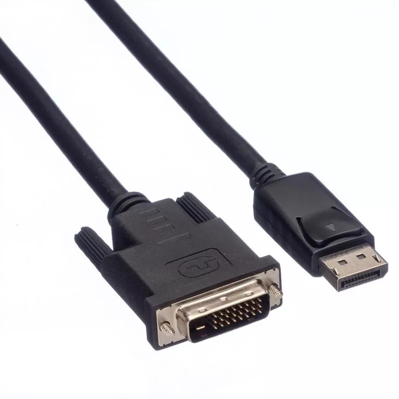 Roline - Kabel wideo - DisplayPort (M) do DVI-D (M) - 2 m - Śruby ręczne - Czarny
