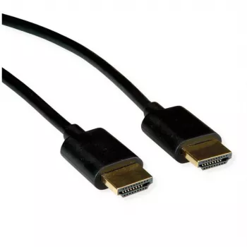 ROLINE HDMI High Speed Kabel mit Ethernet Slim ST-ST schwarz 2 m 11.04 - Kabel - Digital/Display/Video