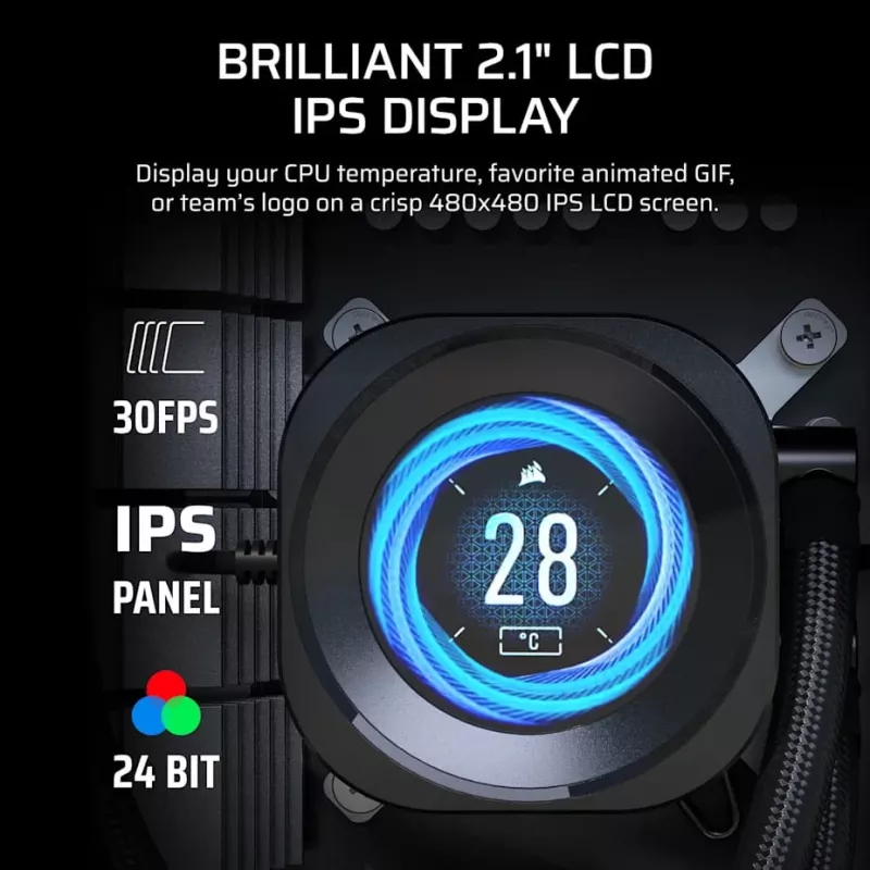 Chłodnica cieczy All-in-one Corsair Nautilus 360 RS 12 cm 2100 RPM Czarny