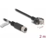 Kabel sieciowy DeLOCK M12 Kabel D-kodowany 4-pinowe gniazdo żeńskie na wtyk RJ45 Kat.5e 2 m czarny