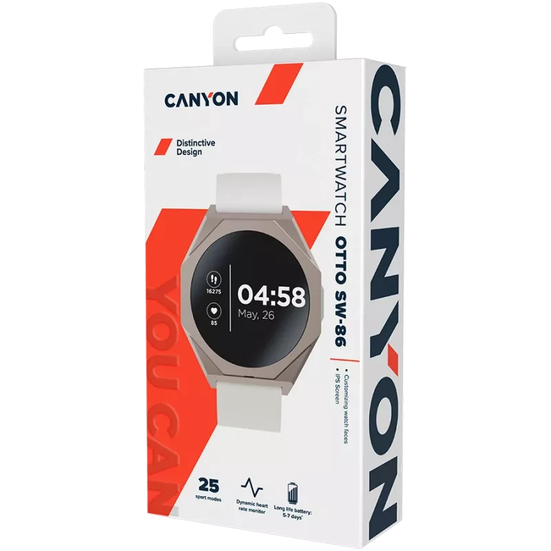 Zegarek smart CANYON Otto SW-86 Srebrny