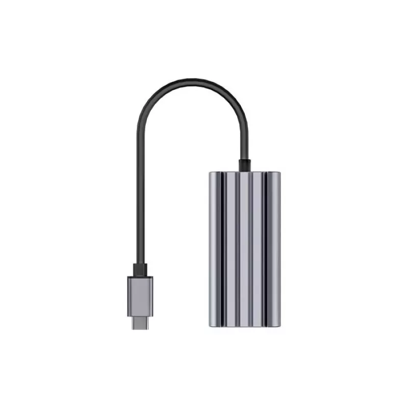 Adapter USB-C do RJ45 Unitek U1343AGY01 — Ethernet 5 Gb/s, USB-C (męski) do RJ45 (żeński), szary, kabel 0,15 m