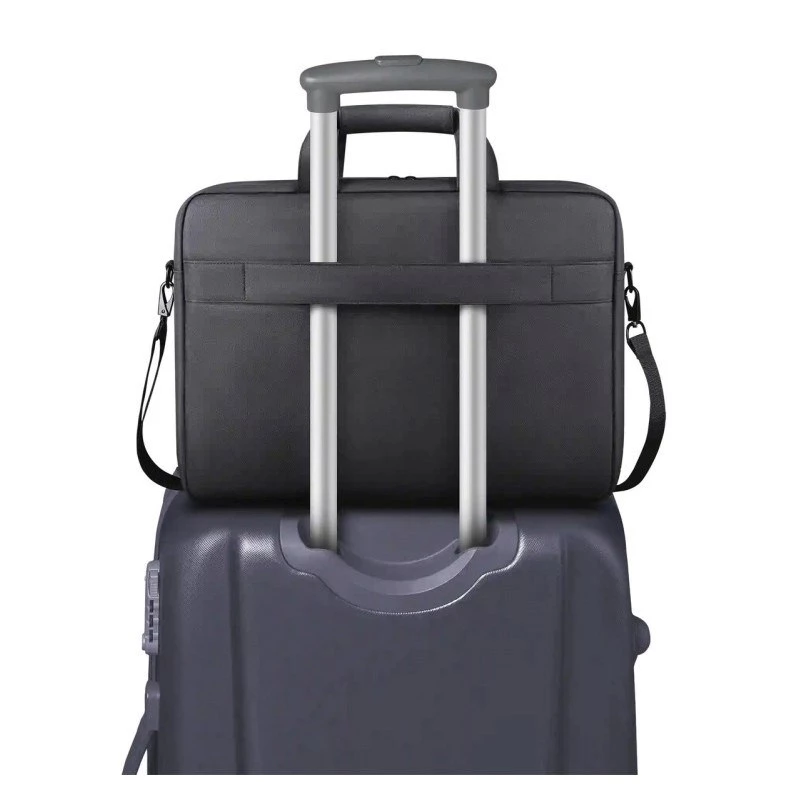 Torba na laptopa DEFENDER FIRM 26123 do laptopów 15,6 cala, poliuretan, czarna, toploader, odpinany pasek na ramię
