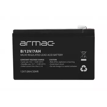 Bateria UPS ARMAC B/12V/7AH — Kwasowo-ołowiowa szczelna 12 V 7 Ah, maks. rozładowanie 110 A, obudowa ABS
