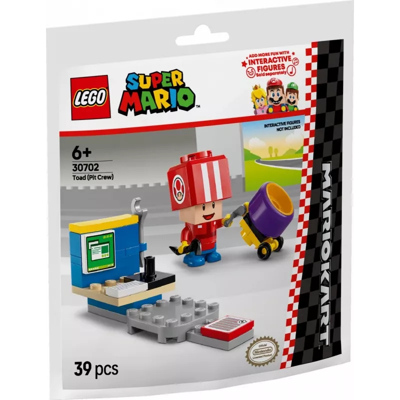 Klocki LEGO Mario Kart Toad Pit Crew polybag 30702 mały zestaw z minifigurką i akcesoriami