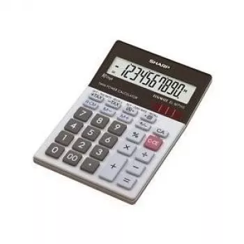 Kalkulator Sharp EL-M711GGY srebrny, zasilany energią słoneczną, podstawowy kalkulator biurkowy