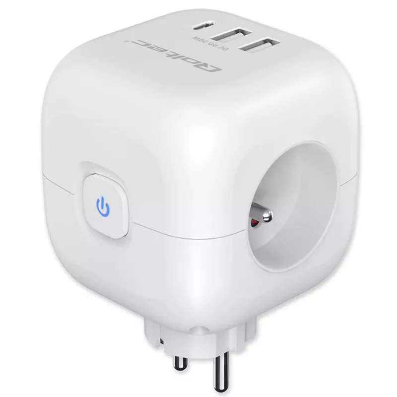 Listwa zasilająca QOLTEC 52548 z 3 gniazdami AC i portem USB