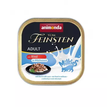 ANIMONDA Vom Feinsten Adult Milkies z Wołowiną w Sosie Mlecznym - Mokra Karma dla Kotów - 100g