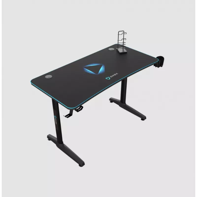 Biurko gamingowe Onex GD1200H — blat 1200 mm z uchwytem na kubek i haczykiem na słuchawki