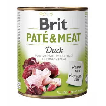 BRIT Paté & Meat with Duck - mokra karma dla psa - 800g