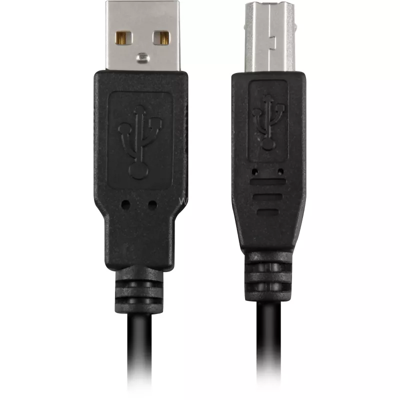 Kabel USB 2.0, wtyk USB-A > wtyk USB-B (czarny, 0,5 metra)