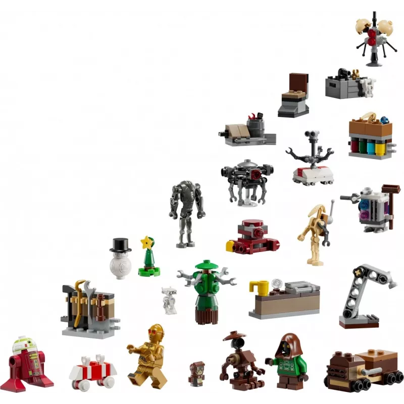 Klocki konstrukcyjne LEGO Star Wars Kalendarz adwentowy 2025 — zestaw 75418, sezonowe minifigurki i modele do zbudowania