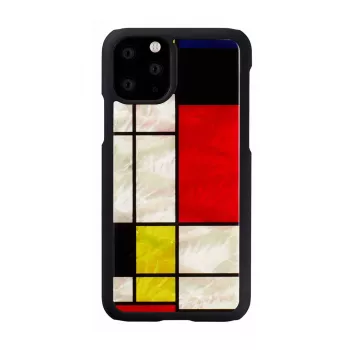 Etui na smartfona iKins dla iPhone 11 Pro Mondrian czarne — etui ochronne, twarda skorupa, precyzyjne wycięcia