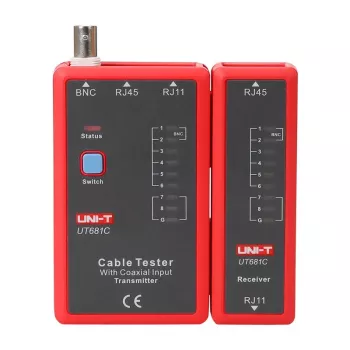 Tester kabli sieciowych UT681C z wyświetlaczem LCD i pomiarem długości kabla