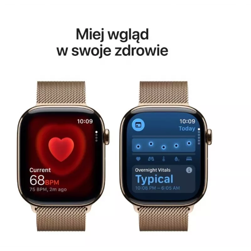 Apple Watch GPS + Cellular 46mm Złota koperta tytanowa Złota bransoleta Milanese S/M