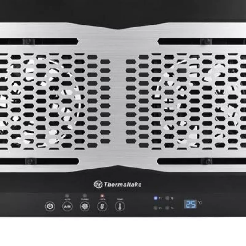 Podkładka chłodząca do notebooka THERMALTAKE CL-N002-PL12BL-A z wentylatorem 12 cm, aluminiowo-plastikowa, 390×277,5×49,3 mm, 1000–1300 obr./min