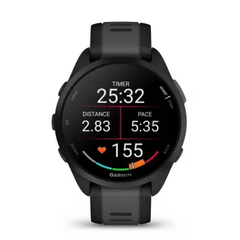 Garmin Forerunner 165 3,05 cm (1.2) AMOLED 43 mm Cyfrowy 390 x 390 pikseli Ekran dotykowy Czarny GPS (satelita)