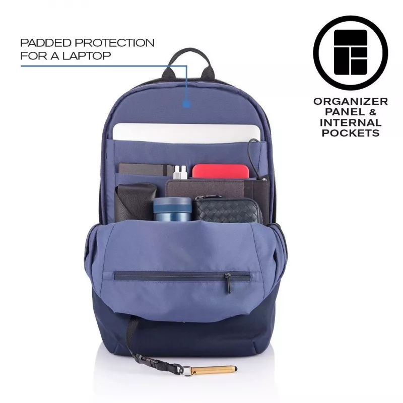 Plecak casual XDDESIGN Bobby Soft z komorą na laptop 15,6 cala, 16 l, granatowy, PET