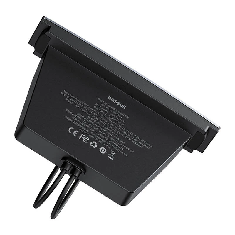 Hub Baseus T-Space z przewodami USB-C na Lightning do samochodów Tesla (czarny)