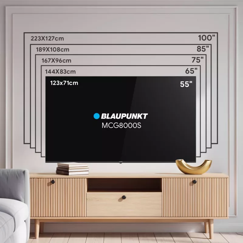 Telewizor Blaupunkt Mini LED | 55MCG8000S | 55 cali | Smart TV | Google TV | Czarny