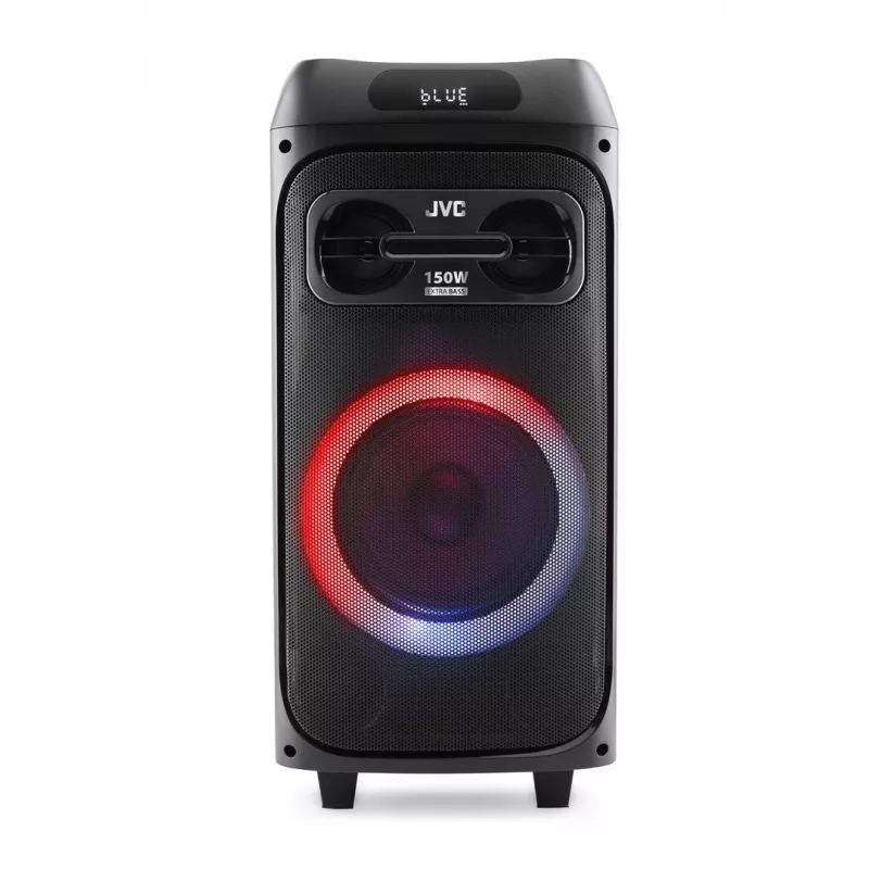 Głośnik imprezowy JVC XS-EP514B — stereofoniczny głośnik przenośny, 150 W RMS, Bluetooth 5.0, TWS, bateria 4000 mAh, karaoke, FM, czarny