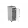 19-calowa szafa stojąca LANBERG 32U 600×800 mm szara z drzwiami szklanymi i LCD (płaski Pack)