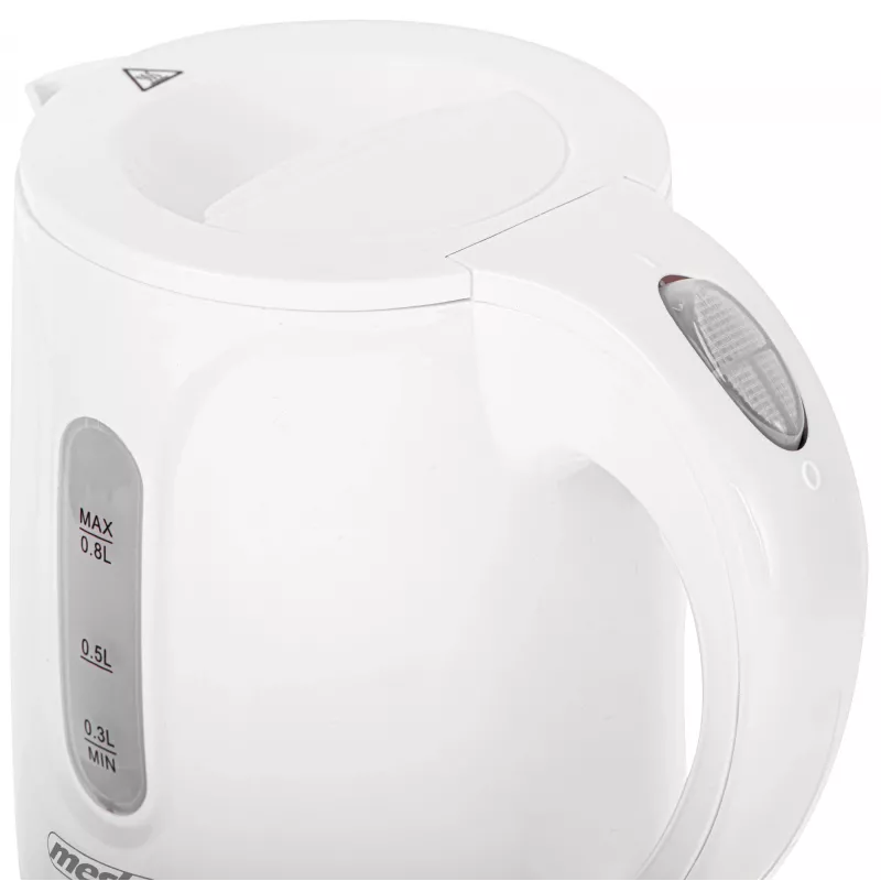 Czajnik Mesko | MS 1376 | Elektryczny | 850 W | 0,8 L | Plastik | Obrotowa podstawa 360° | Biały