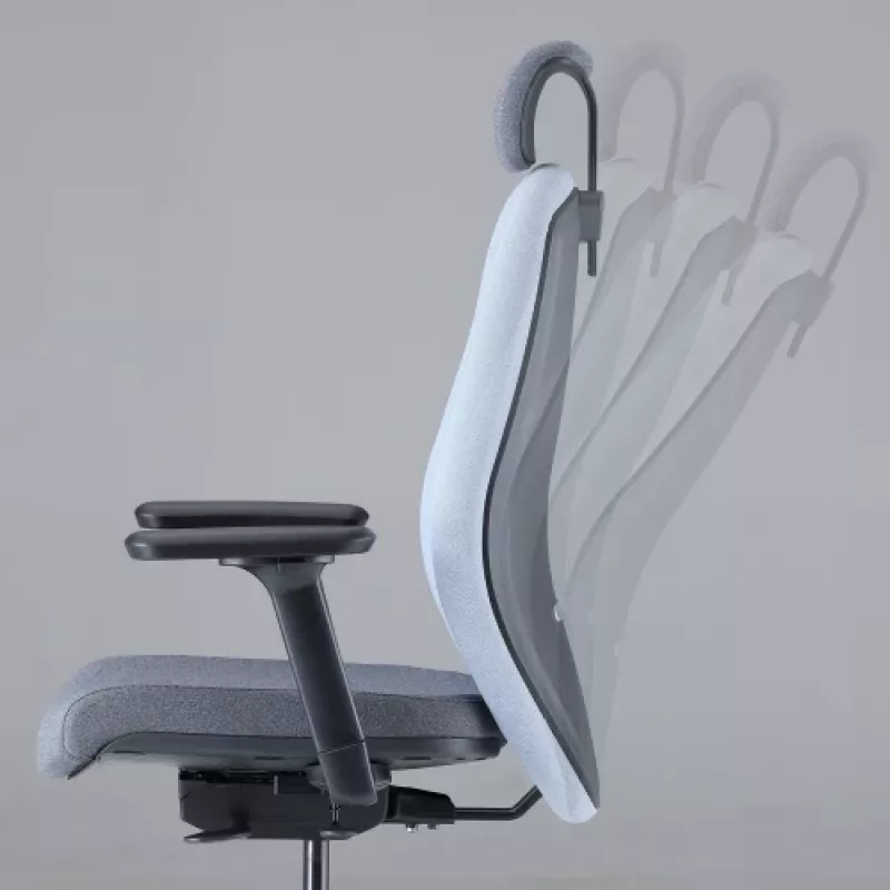 Up Up Athene ergonomiczne krzesło biurowe Czarna, Szara + Niebieska tkanina