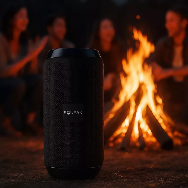 Przenośny głośnik Bluetooth stereo SQUEAK SQ1008 — 14W RMS, Bluetooth 5.3, 1200 mAh, IPX4, FM, LED, AUX, USB
