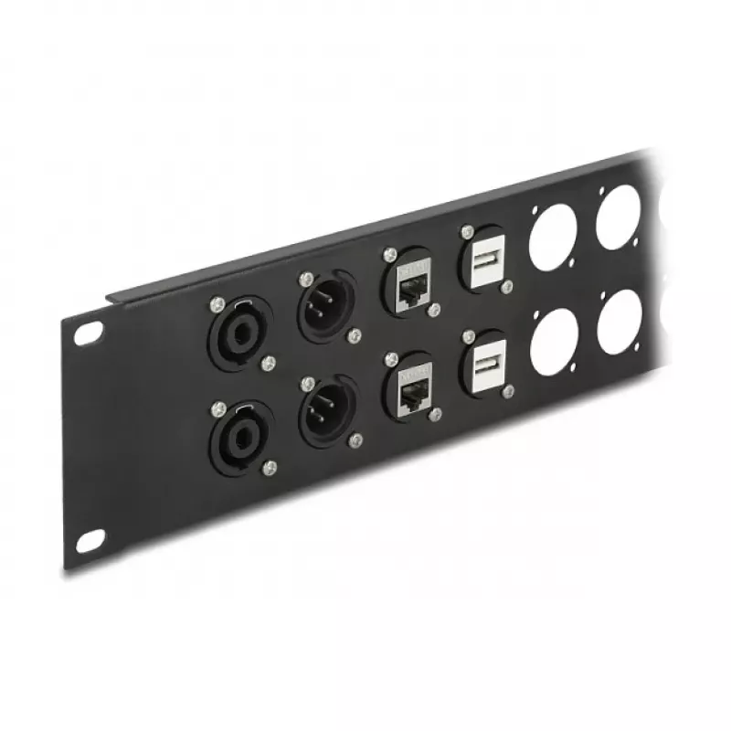 DeLOCK akcesorium do panelu krosowego 88055 montaż w szafie rack 2U czarny