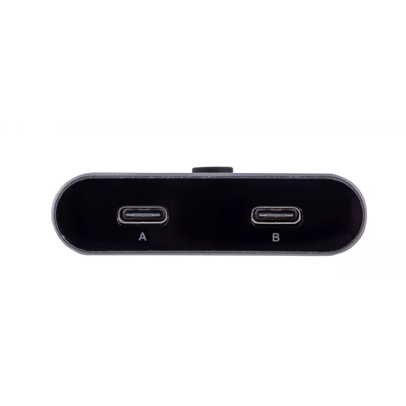 Stacja dokująca Unitek D1078A — hub USB-C, 2x wejście USB-C, 1x wyjście USB-C, 100 W PD, obsługa 4K, maks. 3480×2160, szary
