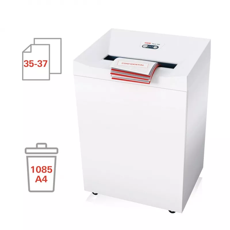 Niszczarka HSM Pure 740 cięcie paskowe 3,9 mm, szerokość robocza 400 mm, niszczy płyty CD i karty kredytowe
