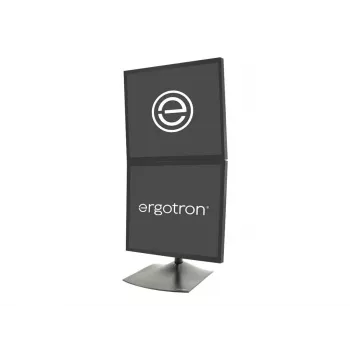 Ergotron DS100 - Zestaw montażowy (28-calowy słup, podstawa, 2 przeguby obrotowe, 2 adaptery VESA) - wąski - do 2 monitorów LCD - stal, aluminium - czarny - rozmiar ekranu: do 68,6 cm (do 27 cali)