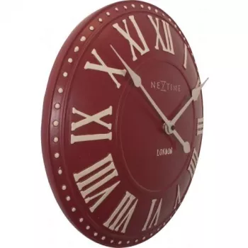 NeXtime zegar 3083ro London Roman, Ø34,5 cm, na ścianę, Czerwony/Biały