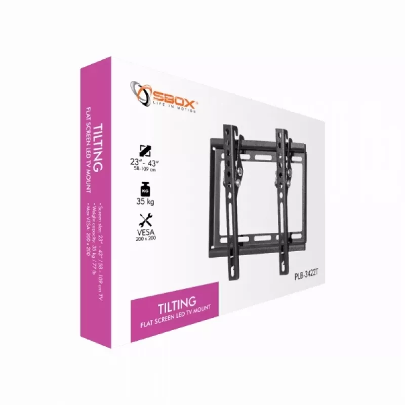 Uchwyt Sbox PLB-3422T do telewizora LED 23-43 cale, 35 kg, z regulacją nachylenia