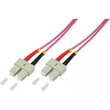LogiLink - Patch-Cable - SC wielomodowy (M) do SC wielomodowy (M) - 2,0m - Światłowód - 50/125 mikrometra - OM4 - Bezhalogenowy - wrzosowy fiolet (FP4SC02)
