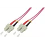LogiLink - Patch-Cable - SC wielomodowy (M) do SC wielomodowy (M) - 2,0m - Światłowód - 50/125 mikrometra - OM4 - Bezhalogenowy - wrzosowy fiolet (FP4SC02)
