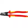 Nożyce do kabli Knipex 95 18 225 VDE, izolowane rękojeści, długość 225 mm