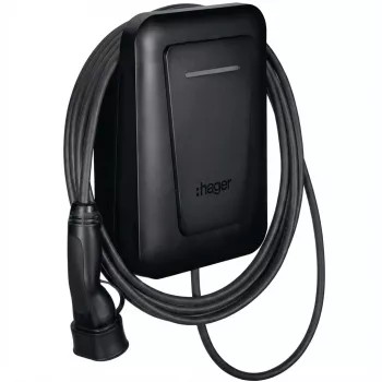 Stacja ładowania pojazdów elektrycznych Hager XVL122CLM witty pro 1x22 kW Type 2 kabel na stałe 6,5 m
