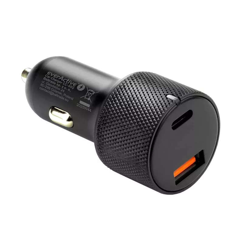 ładowarka samochodowa everActive CC-50Q QC3.0 75W z obsługą Quick Charge 3.0 i portami USB