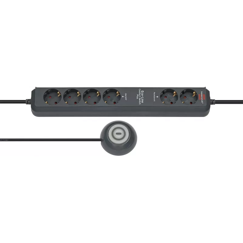 Przedłużacz Brennenstuhl Eco-Line Comfort Switch 2m 6 gniazd AC