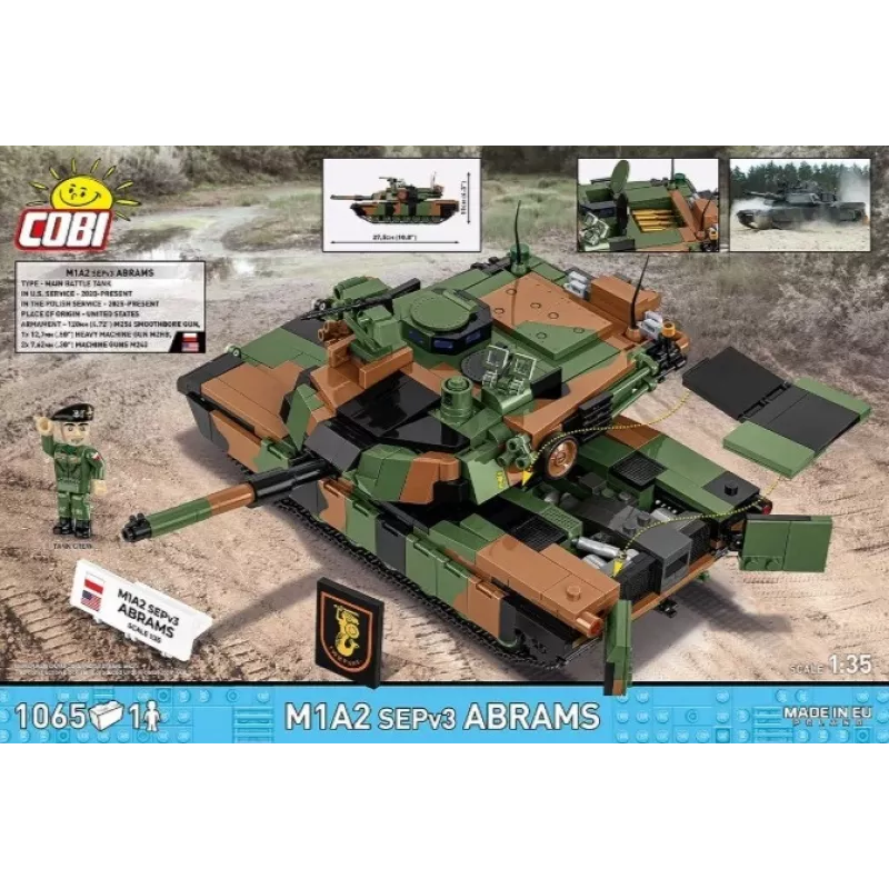 Zestaw konstrukcyjny Cobi M1A2 SEPV3 Abrams model z 1 065 klockami