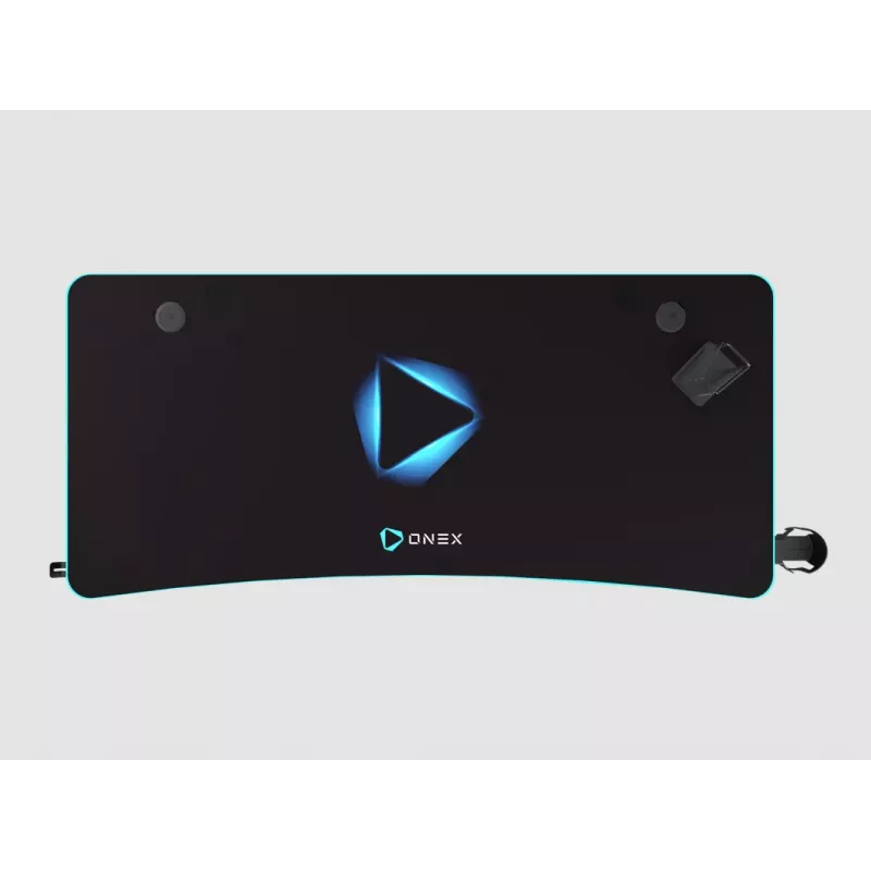 Biurko gamingowe Onex GD1200H — blat 1200 mm z uchwytem na kubek i haczykiem na słuchawki