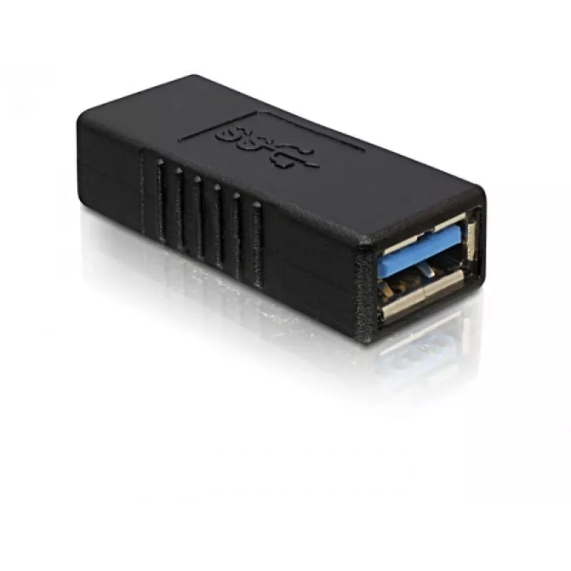 Adapter DELOCK USB 3.0-A USB-A na USB-A czarny, transfer danych USB 3.0