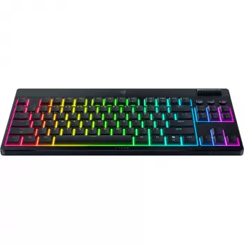 CzarnyWidow V4 Low-Profile TKL HyperSpeed, klawiatura gamingowa czarna, układ niemiecki, Razer Low-Profile pomarańczowy