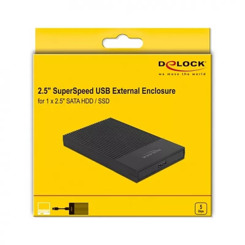 Obudowa HDD/SSD DeLOCK 42011 czarna 2,5 cala SATA III 5 Gbit/s