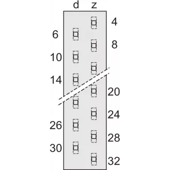 Listwa nożowa SCHROFF - lutowanie twarde, 24+7 pin, 90° (69001905)