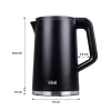 Czajnik IDEAL 1,7 l, korpus stalowy, moc 1500 W, czarny