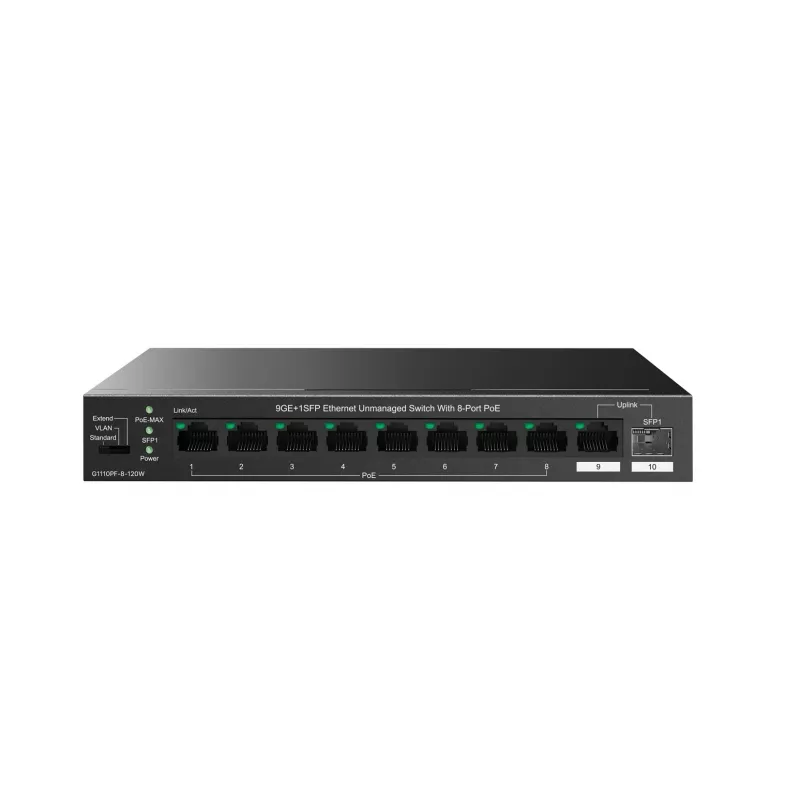 Niezarządzalny przełącznik Tenda TEG1110PF-8-120W Gigabit Ethernet PoE 9 portów