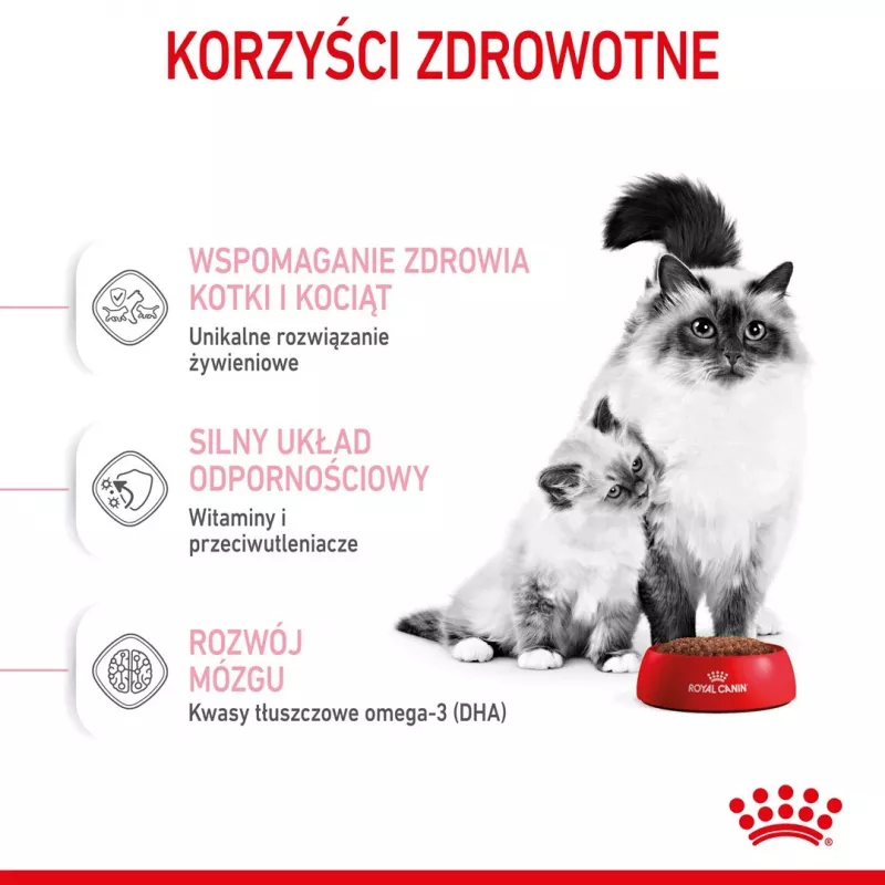 Sucha karma dla kota Royal Canin Mother & Babycat 2 kg — kurczak, dla kotek ciężarnych, karmiących oraz kociąt (Junior)